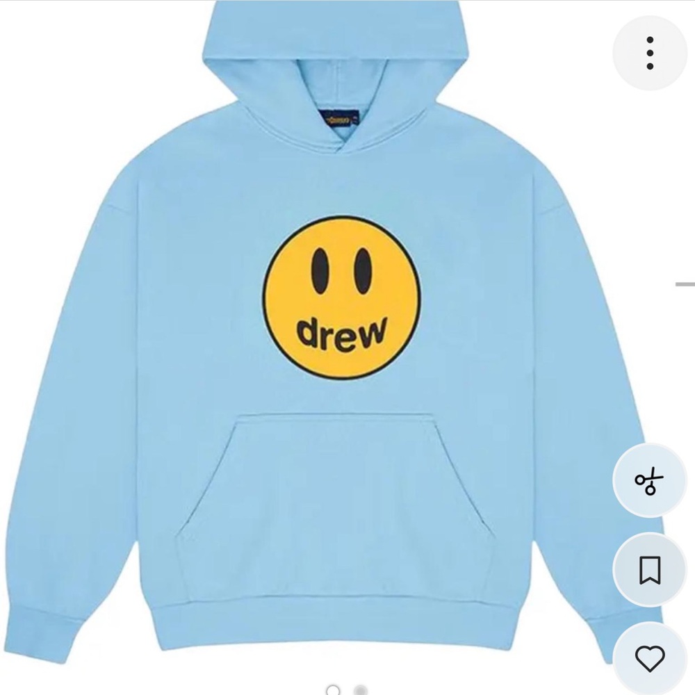 DREW Light Blue Hoodie with Yellow Accents